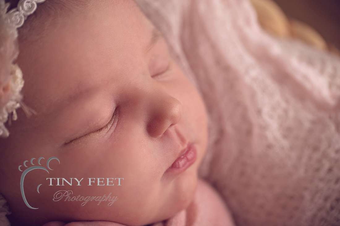 Tiny Feet Photography Perth newborn girl close up shot with Macro lens